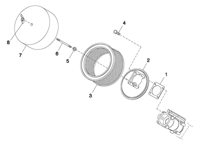 Air Cleaner C2 Diagram and Parts List for QT02524ANAN (4828186 - 4838636)(2007) Generac Generator