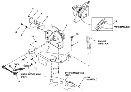Governor Assembly Diagram and Parts List for 0053183 (4108V30497)(2008) Generac Generator