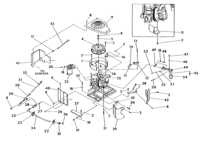 Engine Sheet Metal Diagram and Parts List for 0916-1  Generac Generator