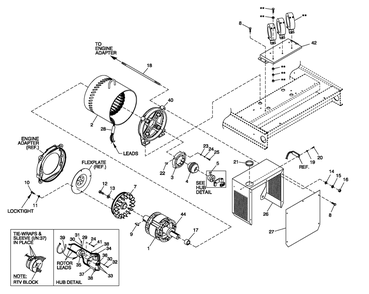 Cpl Alternator Brushless 70kw 4-Pole Diagram and Parts List for QT04554AVSNA (4413178 - 4808303)(2007) Generac Generator