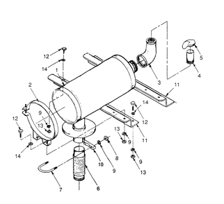 Exhaust Muffler Diagram and Parts List for 9172-2  Generac Generator