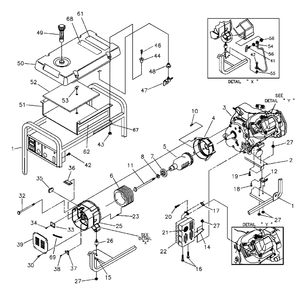 Main Unit Diagram and Parts List for MC4000 (9802-1)(9802-1) Generac Generator