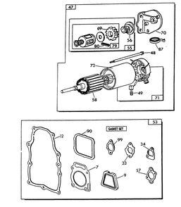 Engine Parts (Part 2) Diagram and Parts List for 9653-1  Generac Generator