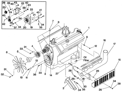 Part Location Diagram of A4100G Generac Spacer