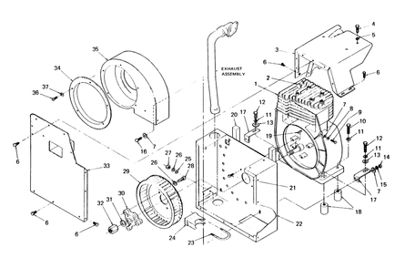 Sheet Metal Diagram and Parts List for 6894-1  Generac Generator