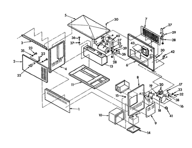 Home Standby Enclosure Diagram and Parts List for 9653-0  Generac Generator