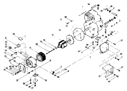 Generator And Stator (10/95) Diagram and Parts List for A1400 (8967-0)(8967-0) Generac Generator