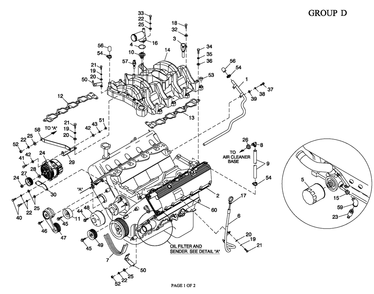 Engine Common Parts L/H Side 5.4l Cpl Diagram and Parts List for QT04554AVSNA (4413178 - 4808303)(2007) Generac Generator