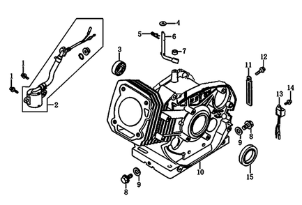 Crankcase 1 Diagram and Parts List for 0064260 (7654562A - 7654563A)(2012) Generac Generator
