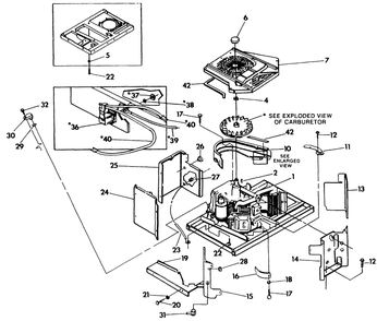 Engine Enclosure Diagram and Parts List for 0865-0 8kw Generac Generator