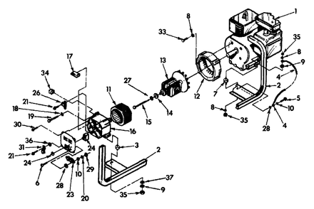 Replacement Parts List For 3zc11 A-C Generator Diagram and Parts List for 3ZC11 (9320-0)(9320-0) Generac Generator