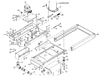 Mounting Base Diagram and Parts List for 6207-3  Generac Generator