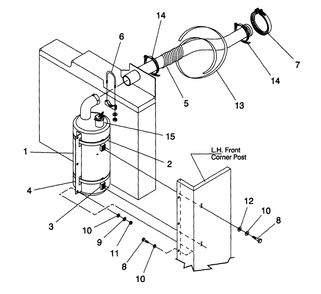 Muffler Diagram and Parts List for 4360-1  Generac Generator