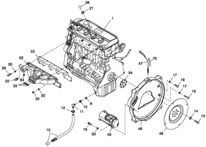 Engine Common Parts 2.4l G2 Turbo Diagram and Parts List for 0056090 (5246790)(2008) Generac Generator