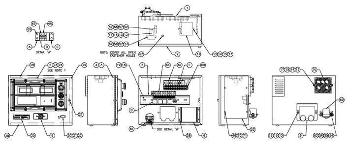 H Panel 2a Battery Charger Diagram and Parts List for ET15068AVAY (5955880)(2010) Generac Generator