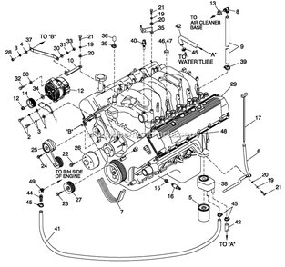 Engine Common Parts L/H Side (6.8l Cpl) Diagram and Parts List for QT07068GVSNA (6168590)(2010) Generac Generator
