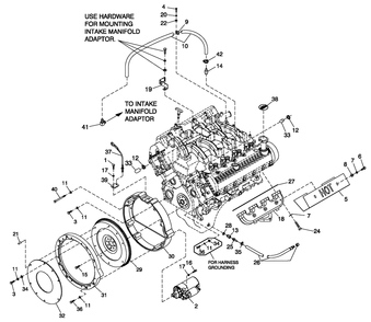 Engine Common Parts R/H 5.4l G/B Diagram and Parts List for QT08054AVSN (4368776 - 4508832)(2006) Generac Generator