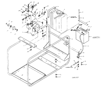 Mounting Base Diagram and Parts List for 8301-1  Generac Welder