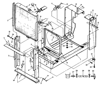 Mounting Base And Radiator Diagram and Parts List for 9055-1  Generac Generator