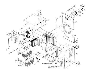 Sheet Metal Diagram and Parts List for 1008-D  Generac Welder
