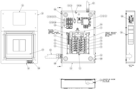 Ev 10 Circuit Lc Diagram and Parts List for RTG14EZA1 (8948090 - 8948159)(2014) Generac Generator
