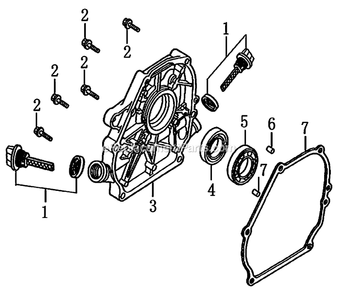 Crankcase Cover Diagram and Parts List for 006024R2 (8199720)(2015) Generac Generator