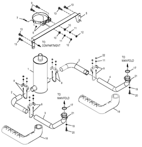 Muffler Diagram and Parts List for 0049483 (4082939 - 4101158)(2005) Generac Generator