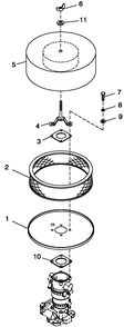 Air Cleaner 5.4l/6.8l Ford Diagram and Parts List for QT15068AVAY (5526014)(2009) Generac Generator