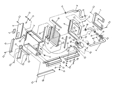Radiator Diagram and Parts List for 9351-1  Generac Generator