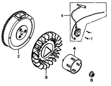Flywheel And Ignition 2 Diagram and Parts List for 0069310 (9999124 - 10041326)(2015) Generac Generator