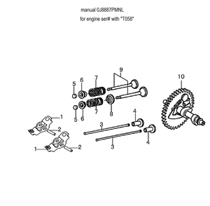 Camshaft Diagram and Parts List for 006022-0  Generac Pressure Washer