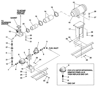 Lpg Vapor Diagram and Parts List for 4588-0  Generac Generator