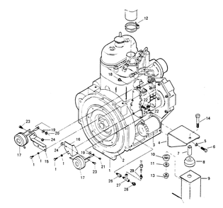 Engine Parts (Part 1) Diagram and Parts List for 6973-1  Generac Welder