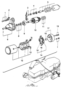 Starter Assembly Diagram and Parts List for 6962-4  Generac Welder