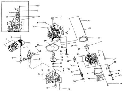 Engine Long Block Diagram and Parts List for 0802-3  Generac Generator