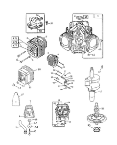 Engine Assembly (Part 1) Diagram and Parts List for 9008-9  Generac Generator