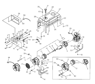 Generator Diagram and Parts List for PP5000T (1306-0)(1306-0) Generac Generator