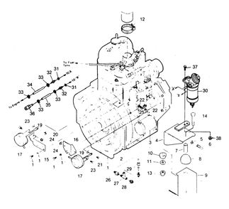 Engine Parts Injection Pump Side Diagram and Parts List for 1015-A  Generac Welder