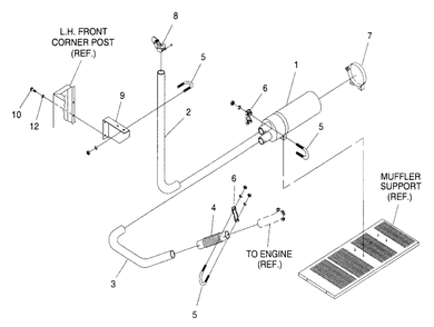 Muffler Diagram and Parts List for 4058-1  Generac Generator