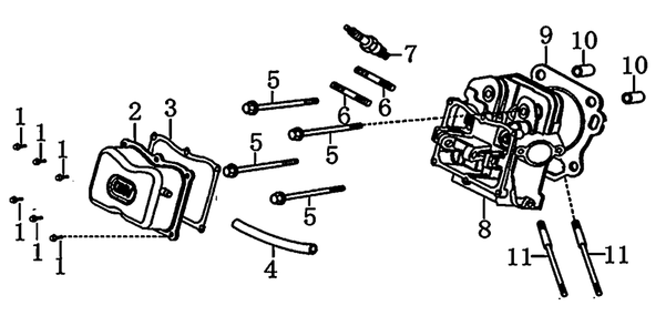 Cylinder Head 2 Diagram and Parts List for 0069310 (9999124 - 10041326)(2015) Generac Generator