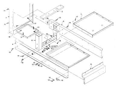 Part Location Diagram of 56363 Generac Support, Lower Radiator