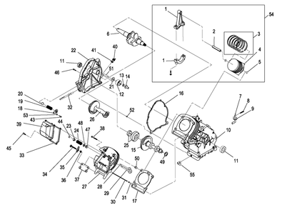 Ev 2011 410 Xp Engine 1 Diagram and Parts List for 0059301 (6360264 - 6360363)(2011) Generac Generator