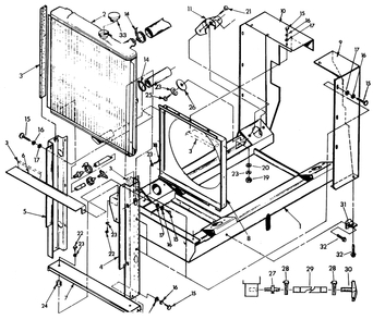 Mounting Base And Radiator Diagram and Parts List for 9012-0  Generac Generator