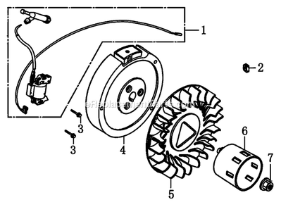 Flywheel And Ignition Diagram and Parts List for 0060362 (7611825A - 9292157A)(2014) Generac Generator