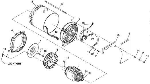 Cpl Alternator Direct Excitation Diagram and Parts List for QT04524AVSY (4775741 - 4811844)(2007) Generac Generator