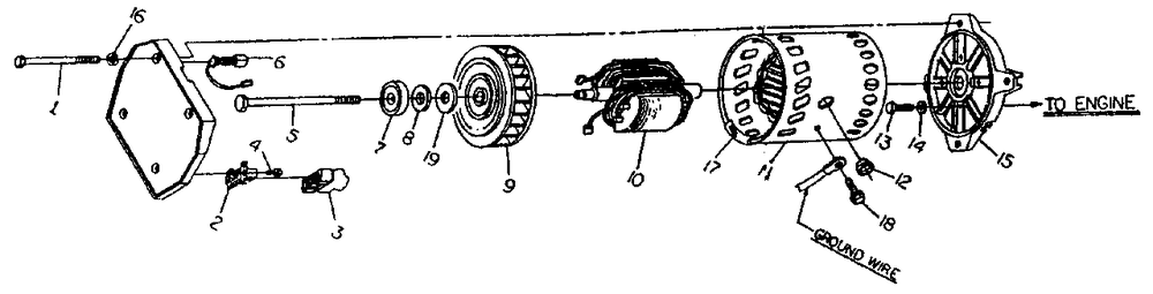 Ac Generator No. 63156 Diagram and Parts List for G2450 (8773-0)(8773-0) Generac Generator