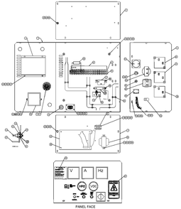Control Panel 4.3l Diagram and Parts List for 0047490 (3650293 - 3651545)(2002) Generac Generator