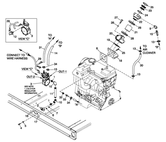 Fuel System 2.4l C2 Cpl Diagram and Parts List for 0052610 (4370455 - 4409833)(2006) Generac Generator