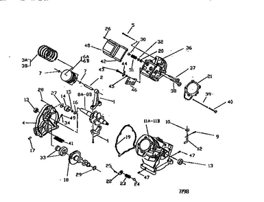 Engine Diagram and Parts List for GN190  Generac Engine