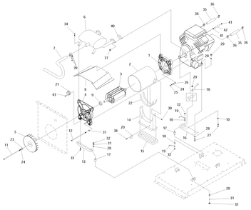 Generator 1 Diagram and Parts List for 0050950 (0405V00490 - 3305V03396)(2005) Generac Generator